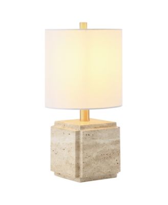 Pacha 15.5" Metal Stone Table Lamp with Fabric Shade