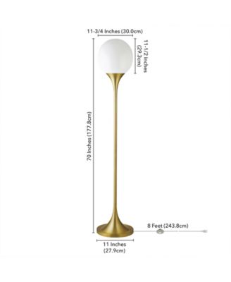 Mahdi 70" Metal Torchiere Floor Lamp with Glass Shade