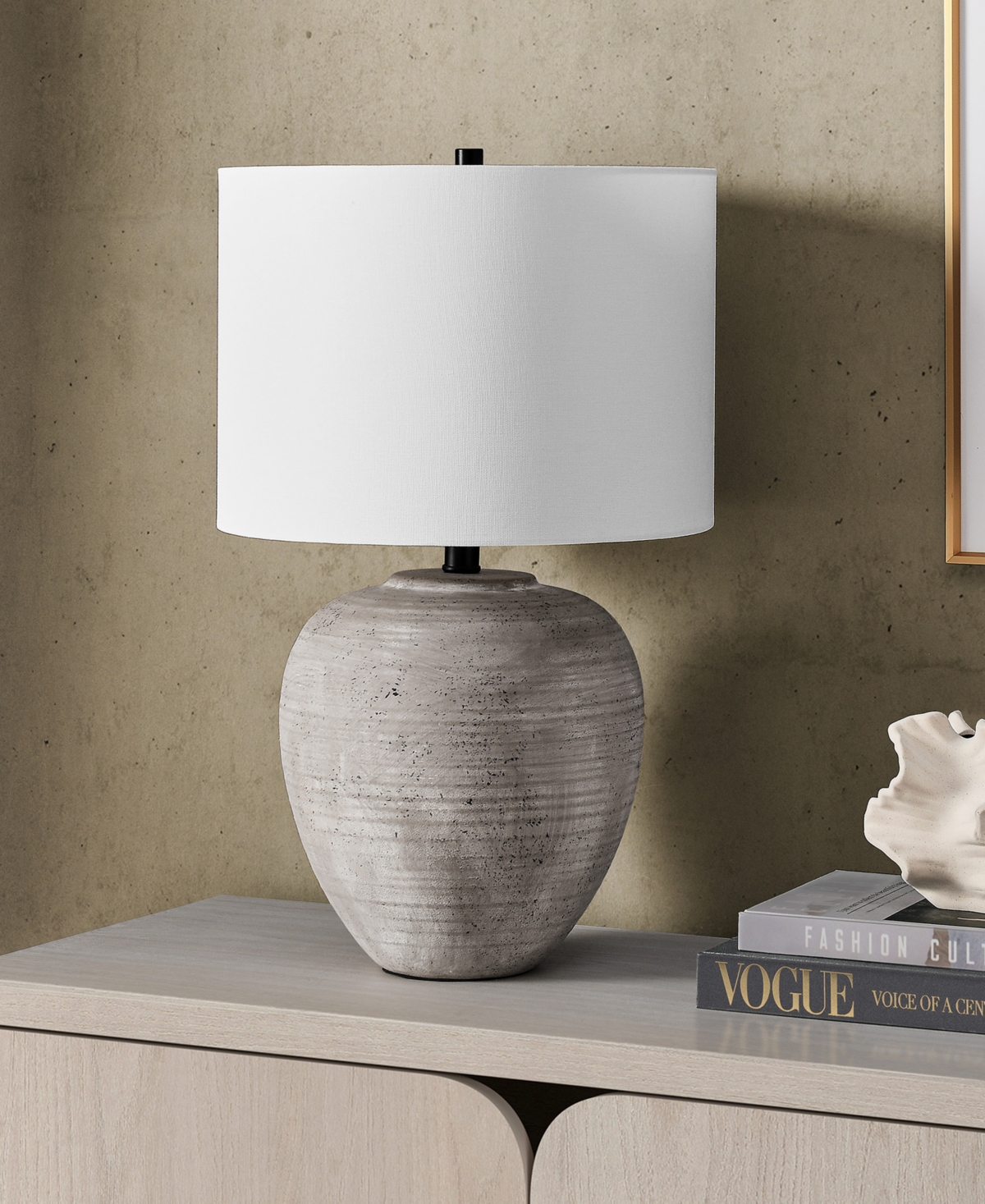 Hudson & Canal Shira 23" Ceramic Table Lamp with Fabric Shade