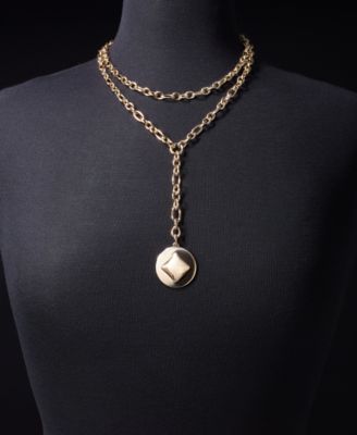 Disc Charm Layered Lariat Necklace, 16" + 3" extender, Macy’s Exclusive