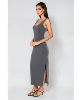 Women's V-Neck Tank Rib Maxi Dress