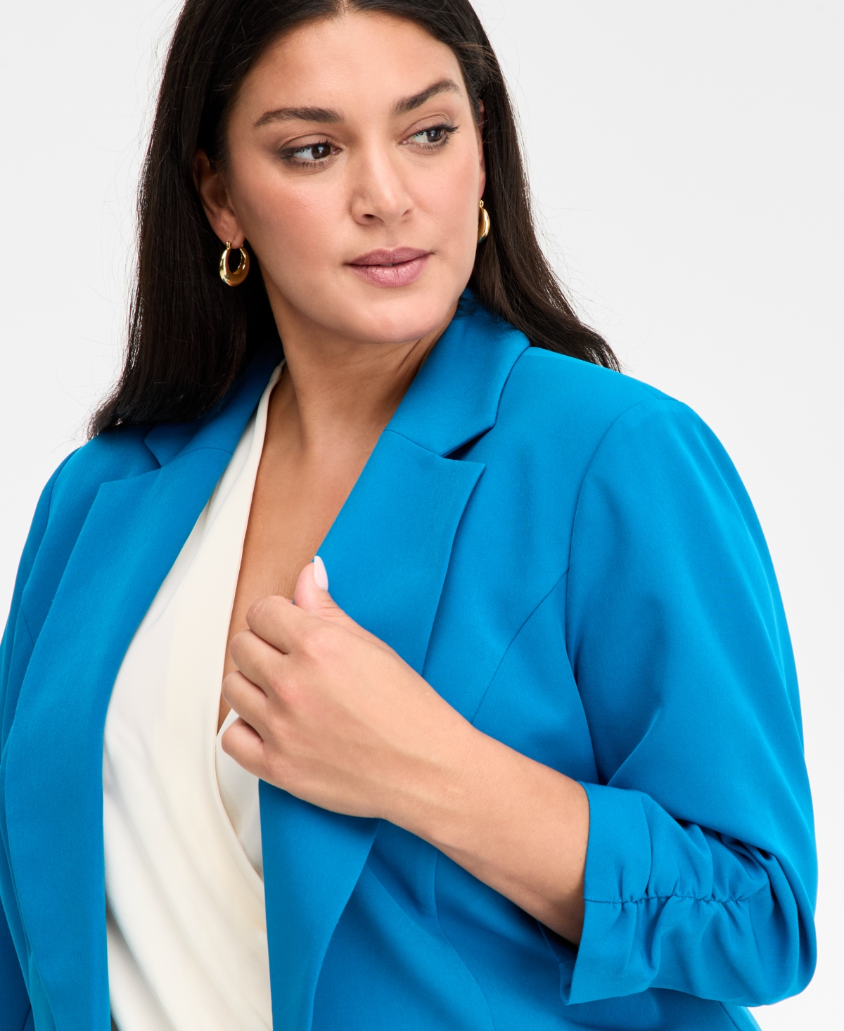 Inc International Concepts Plus Size 3/4-sleeve Blazer, Created For Macy's