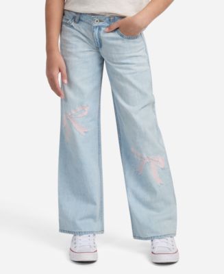 abercrombie kids Girls Low-Rise Embroidered Baggy Jeans Macy's