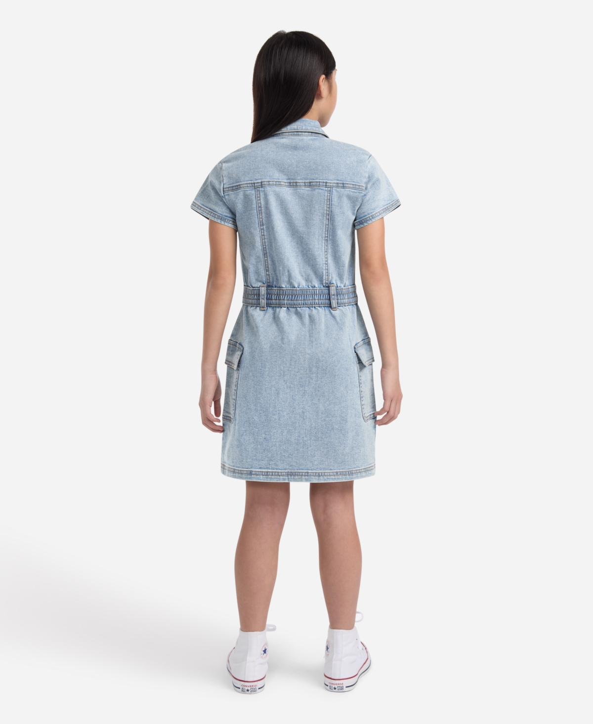 Abercrombie Girls Utility Shirt Dress In Blue