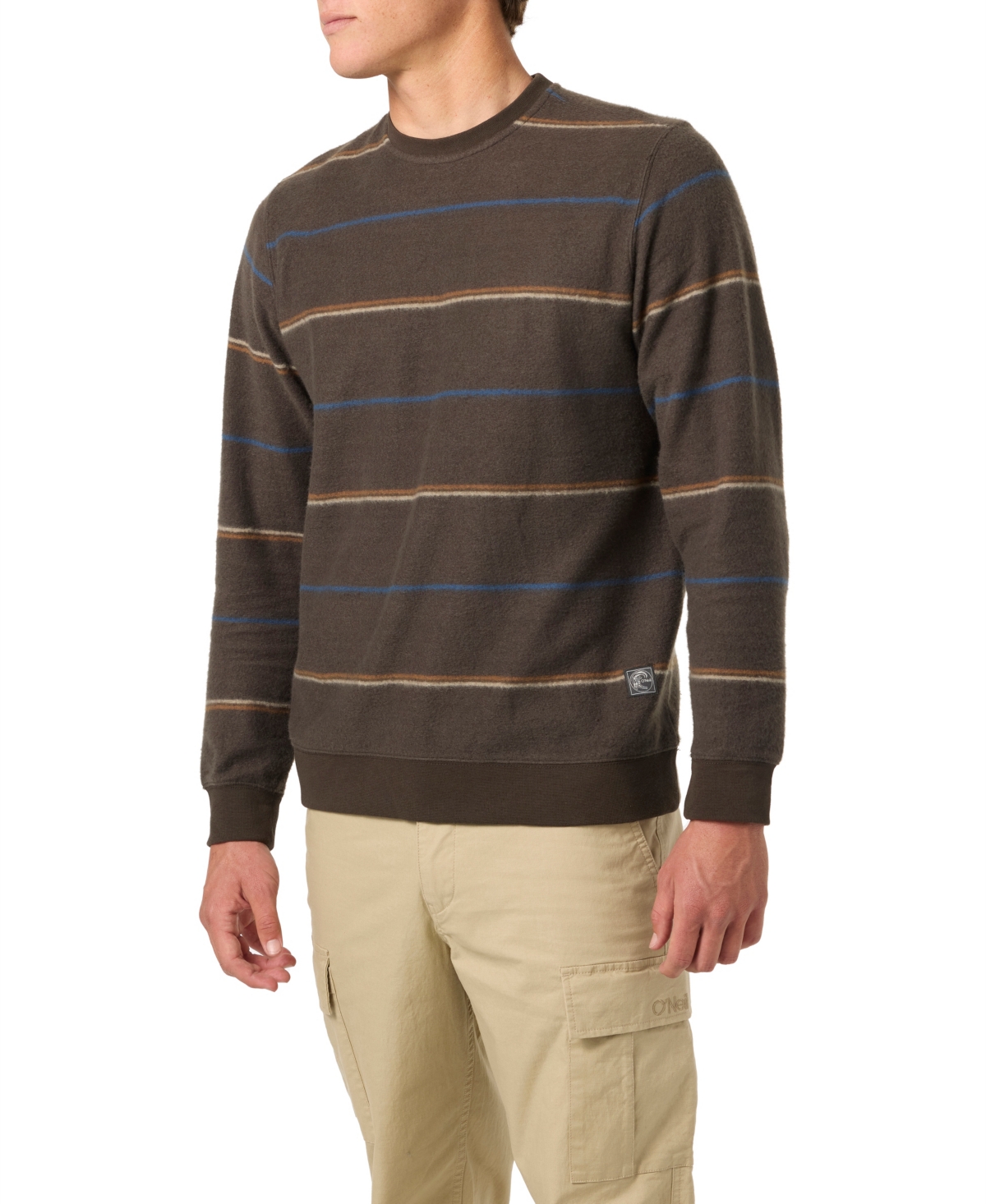 O'neill Nash Stripe Crewneck Sweatshirt In Brown