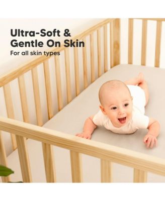 Waterproof Crib Sheets for Boys, Girls, 2pk Baby Fitted Crib Sheet, Waterproof Crib Mattress Protector Sheets