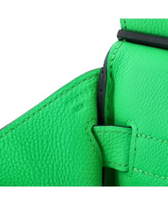 Pre-Owned Hermes HAC 40 Handbag Green Togo with Palladium Hardware