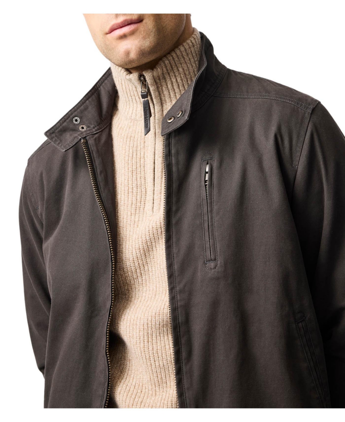 Rodd & Gunn Men's Robbies Road Quarter Zip Sweater In Brown
