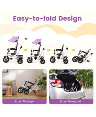 Toddler 5-in-1 Folding Trike 1-5 Years Old with Safety Harness Storage