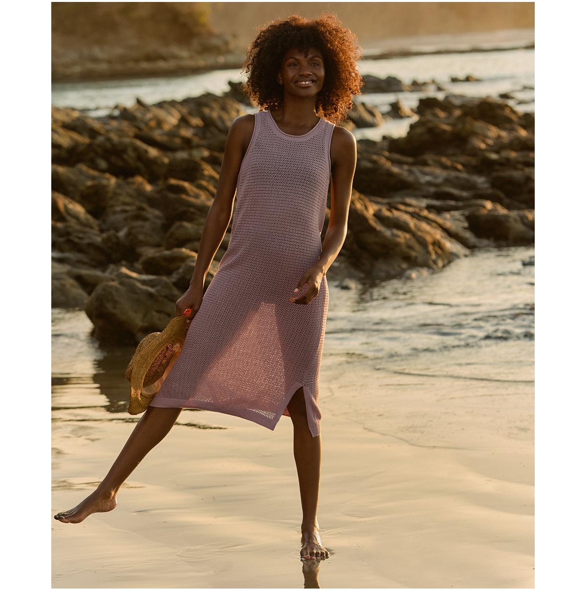 Pact Women's Beachside Linen Crochet Cover-Up