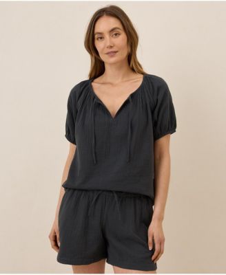 Organic Cotton Coastal Double Gauze Boho Popover