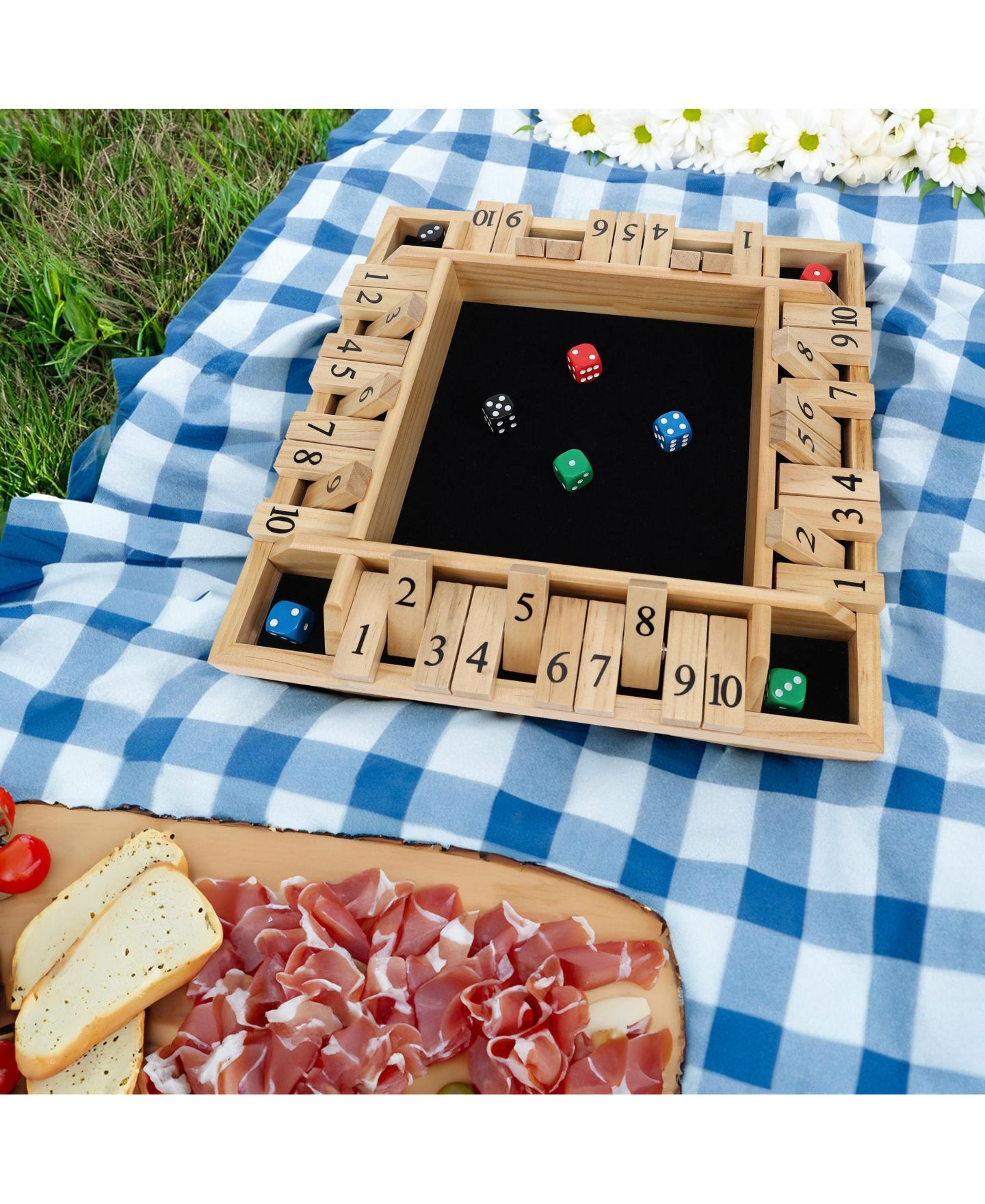 Детская настольная игра Pacific Shore Games Shut the Box 4-Player Board Game, Ages 14+, цвет: Натуральный — фото 2