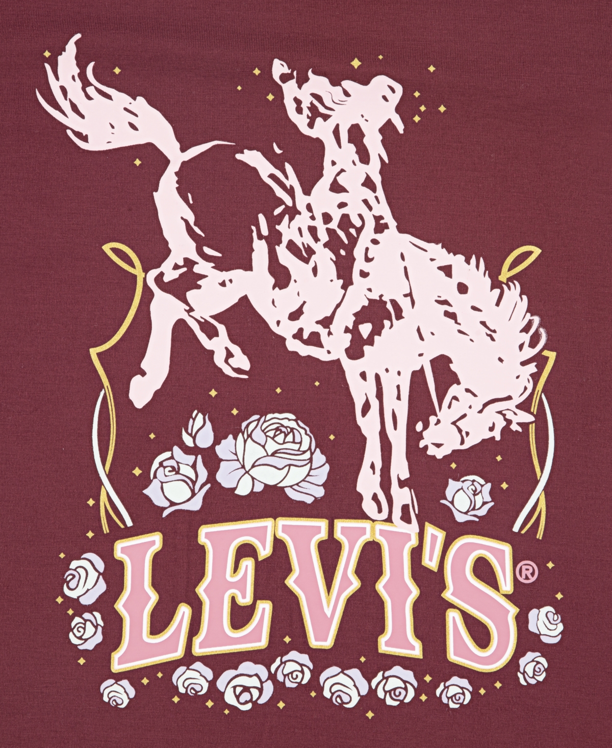 Levi's Big Girls Horse Long Sleeve T-shirt In Burgundy