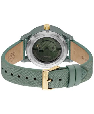 Women's L12.12 Automatic Green Leather Strap Watch, 38mm