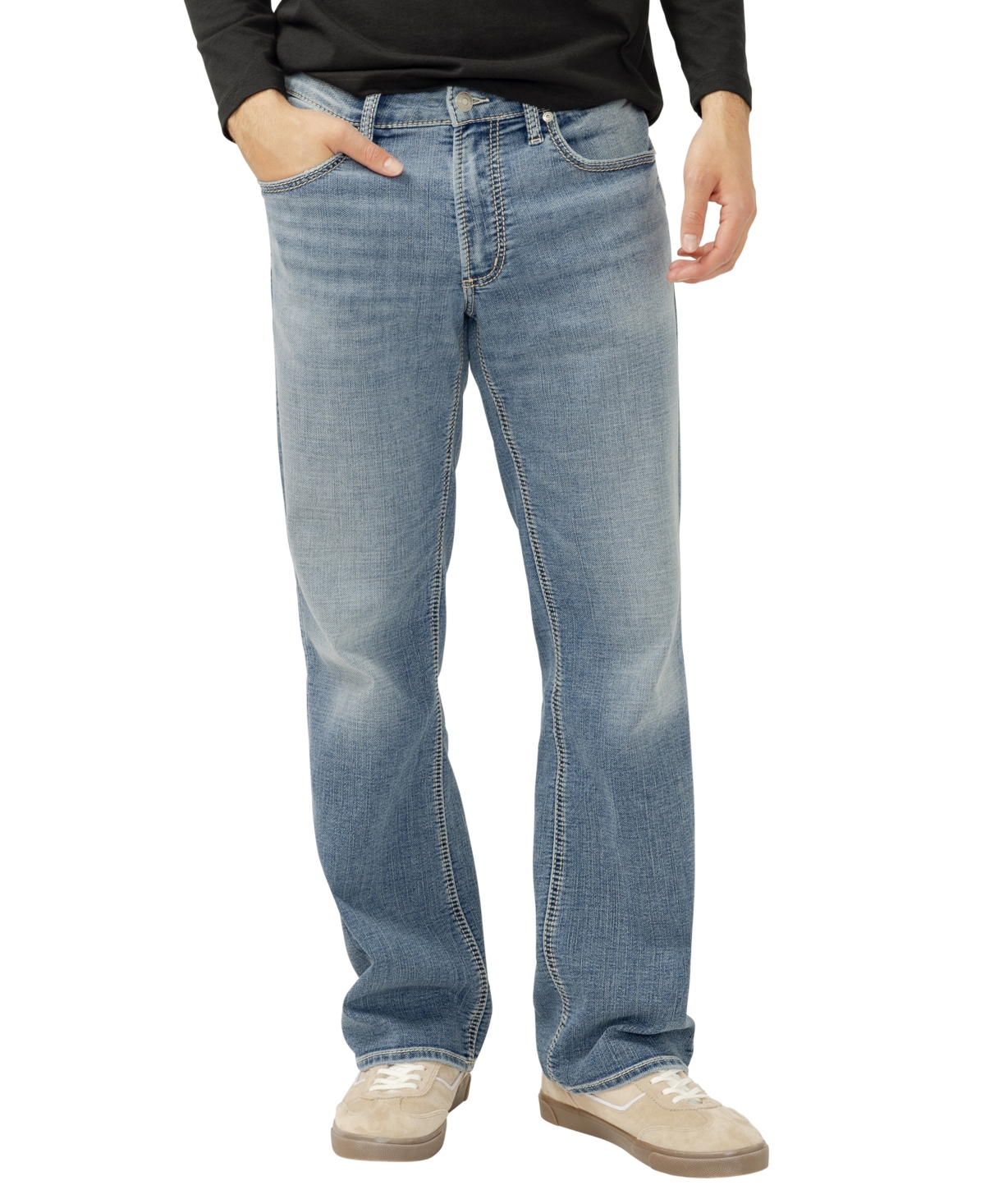 Men's Zac Relaxed Fit Straight Leg Knit Flex Jeans - Bond