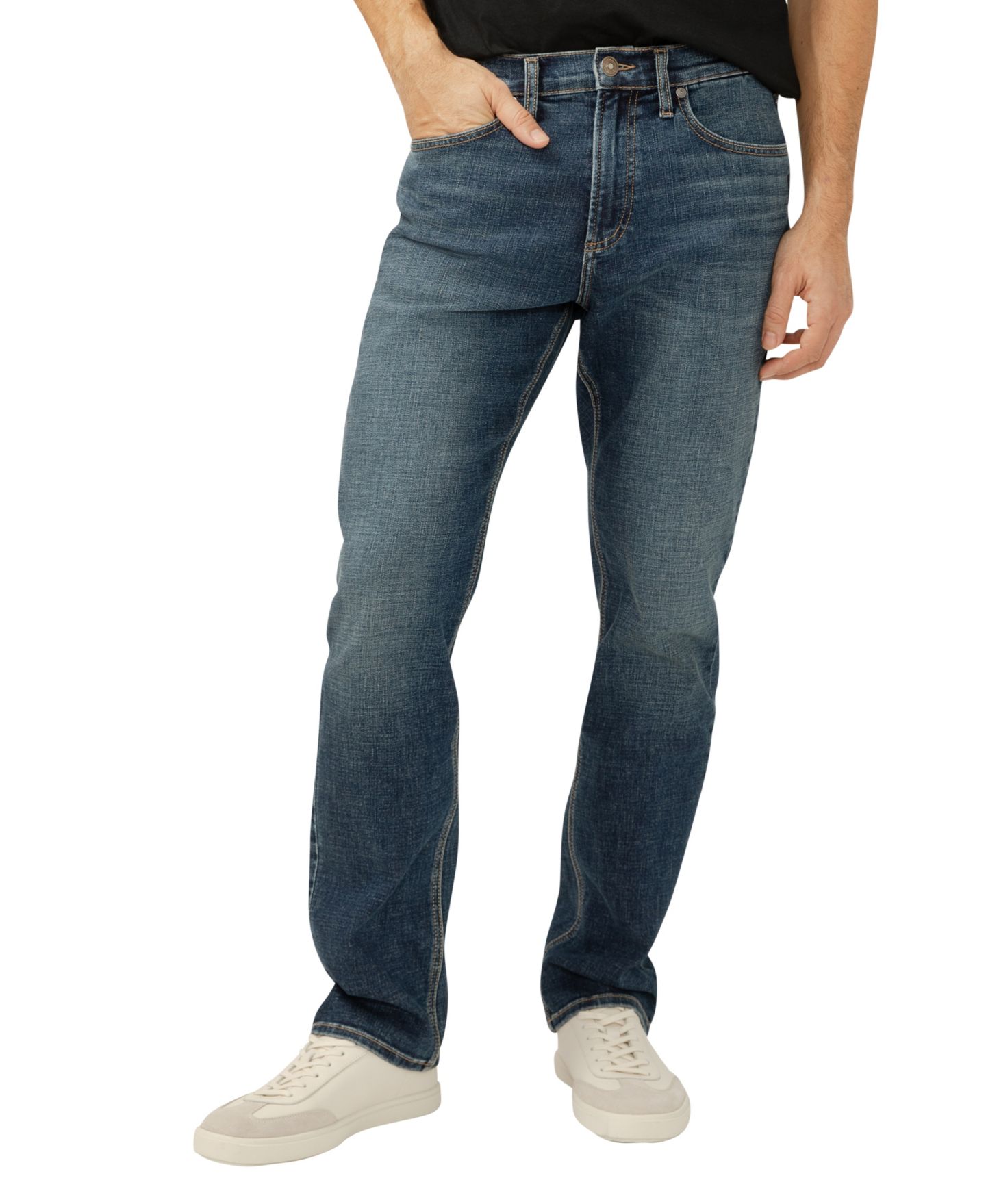 Мужские джинсы Silver Jeans Co. Machray Athletic Fit Straight Leg Luxe Heritage, цвет: Теневой — фото 1