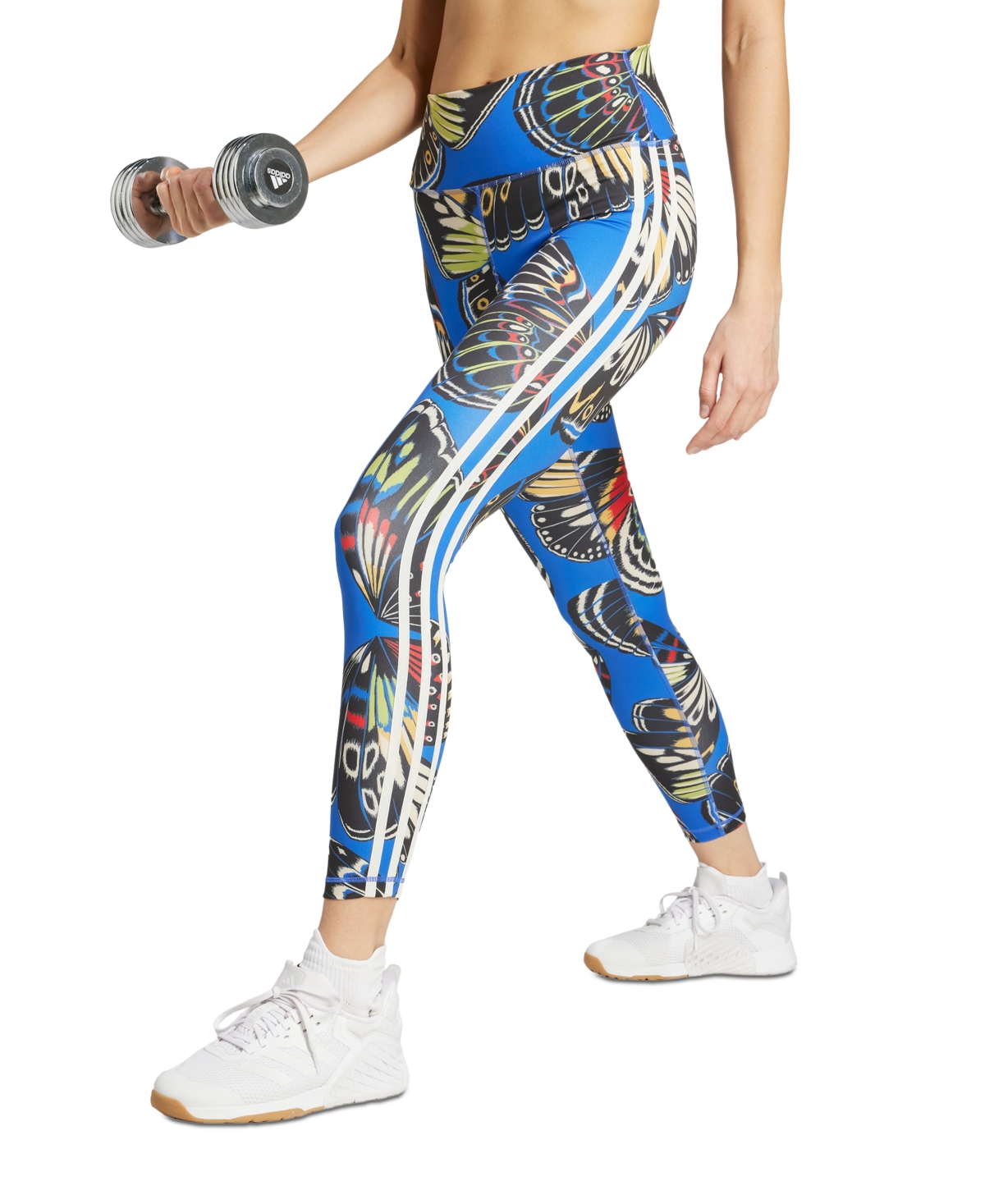 Women's Farm Butterfly-Print 7/8 Leggings - Black/hi-res Blue/lush Red