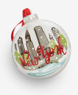 New York City Glass Skyline Ball Ornament, Macy's Exclusive