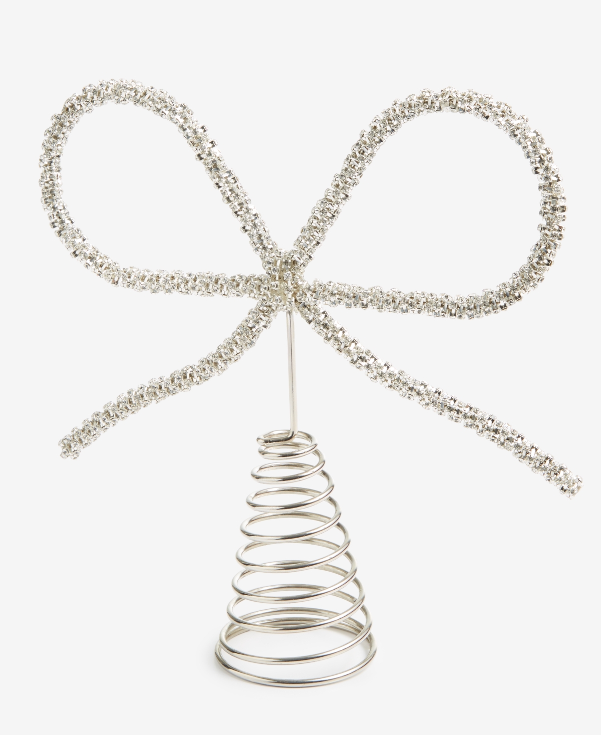 Holiday Lane Opulence Silver-tone Bow Tree Topper, Macy's Exclusive In Gray