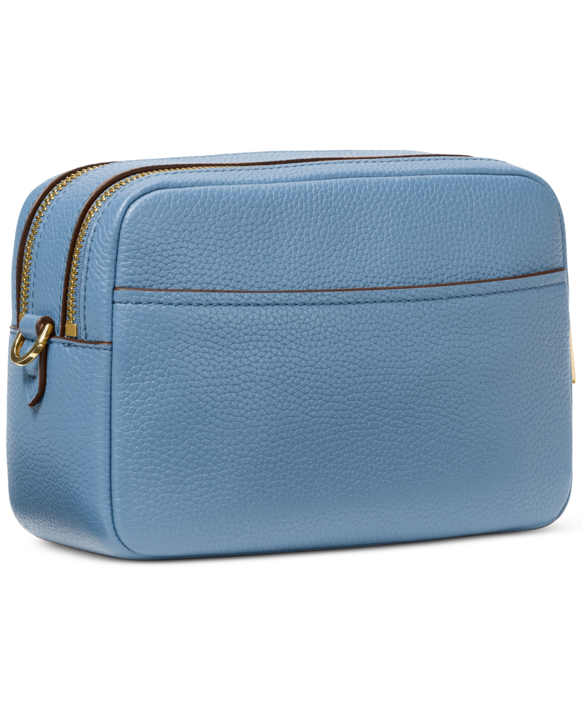 Michael Kors Michael  Bryant Medium Leather Double Zip Chain Camera Crossbody In Blue