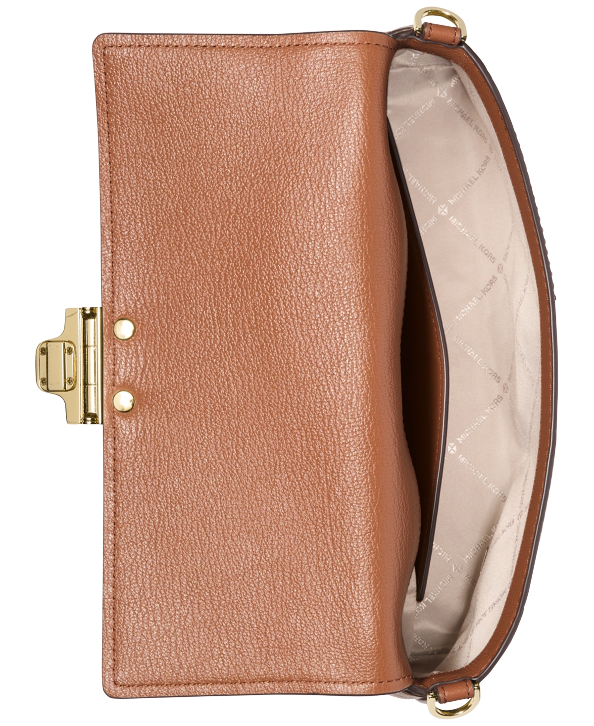 Michael Kors Michael  Addie Small Leather Convertible Pouchette Crossbody In Brown
