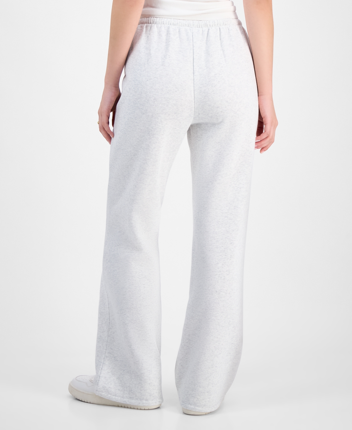 Planet Heart Juniors' Novelty Flare Fleece Sweatpants In White