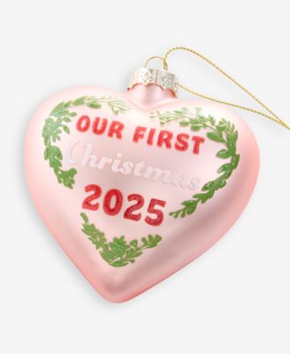 Our First Christmas 2025 Glass Heart Ornament, Macy's Exclusive