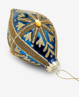 Blessed Glass Blue and Gold Drop Ornament, Macy's Exclusive