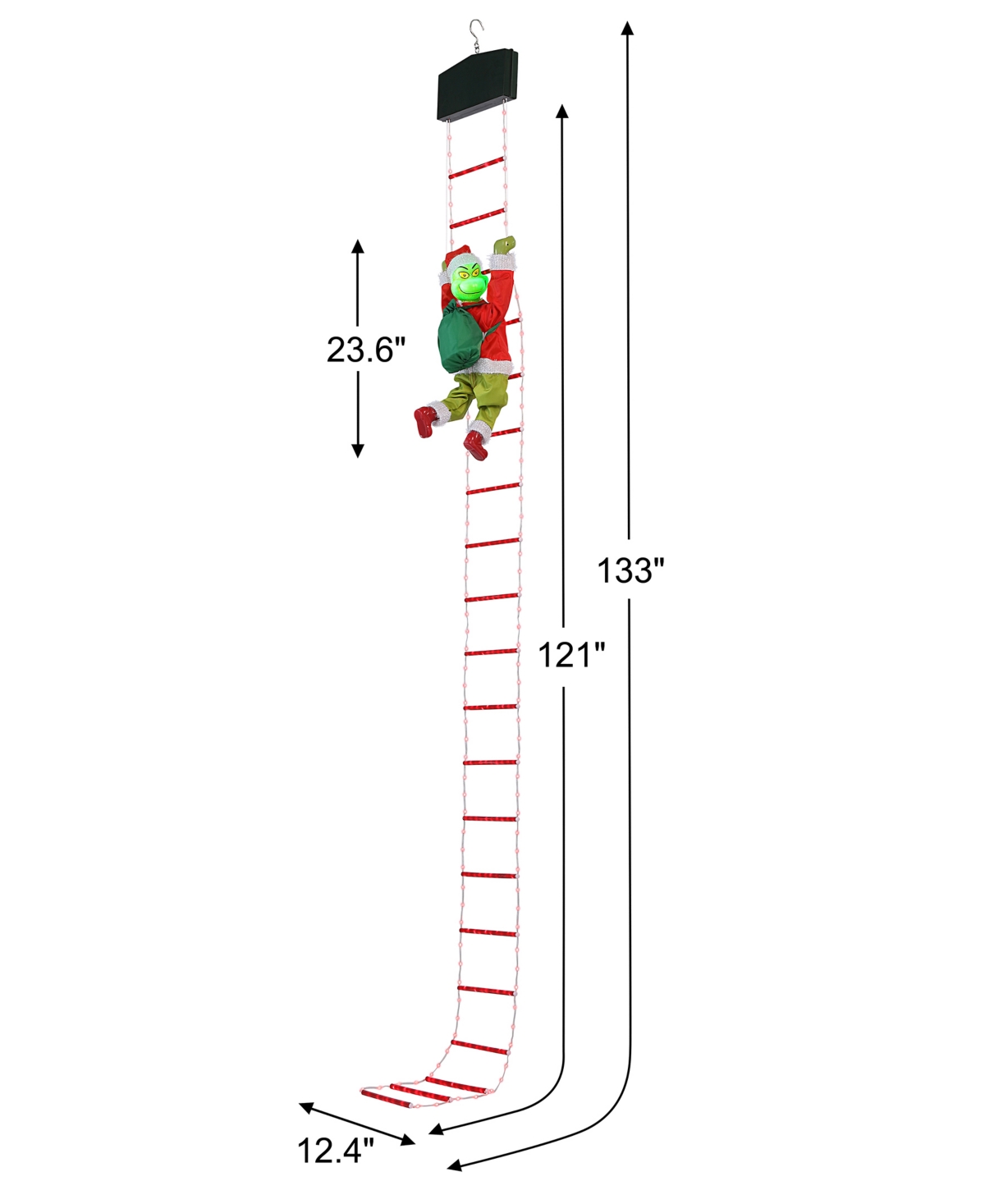 Mr. Christmas Super Climbing Outdoor Rope Ladder Climbing Grinch In Multi