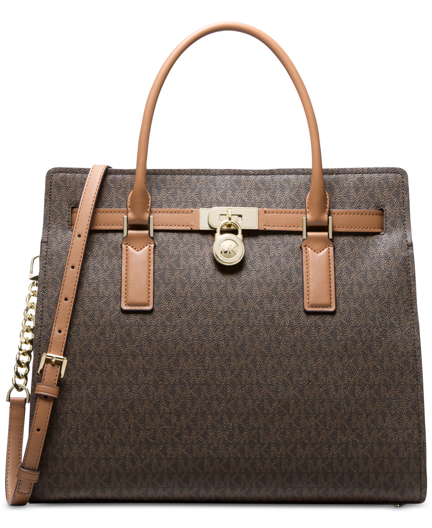 Женская сумка MICHAEL Michael Kors Hamilton Moderne Large Satchel, цвет: Коричневый — фото 1