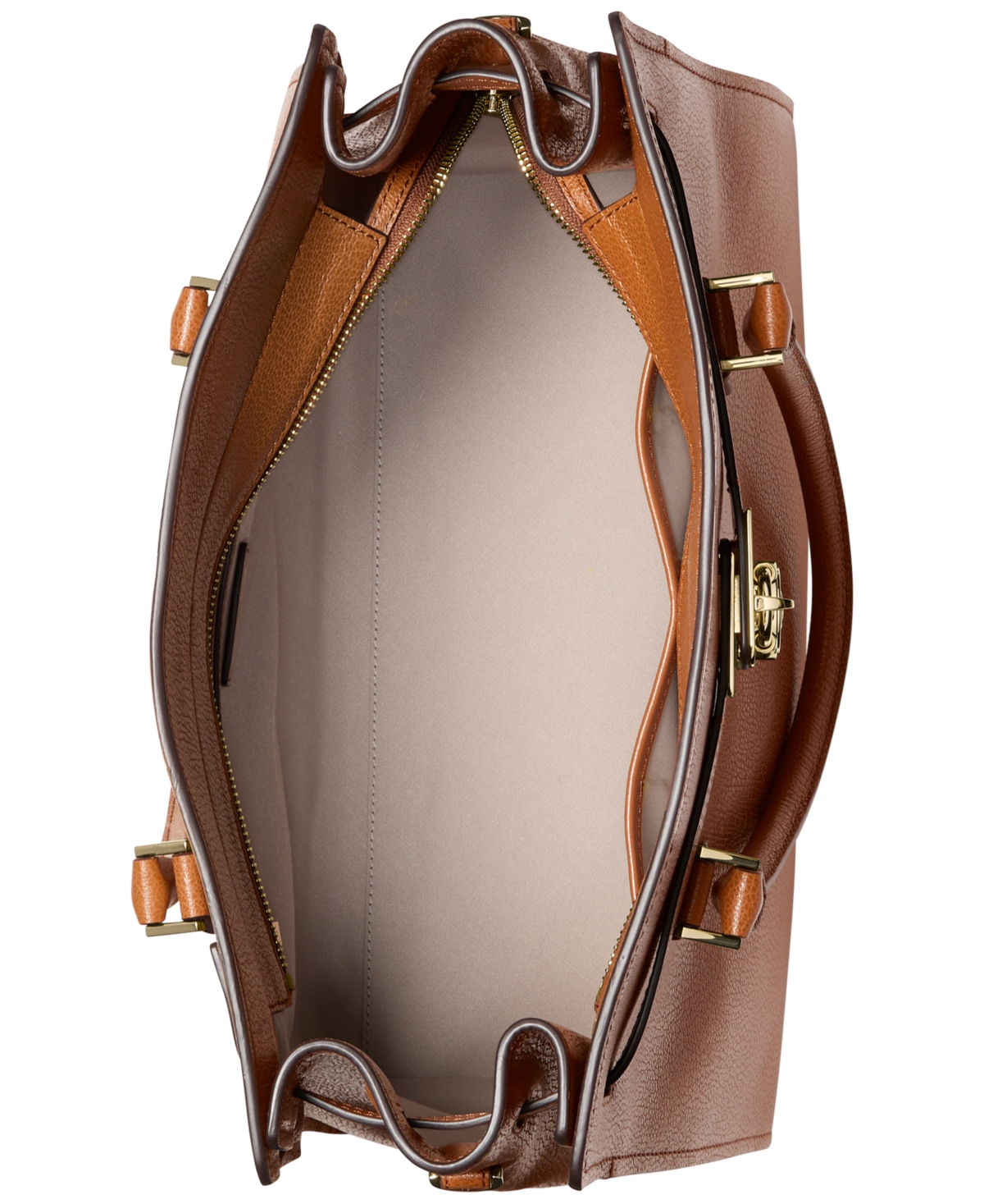 Michael Kors Hamilton Moderne Large Leather Satchel In Brown