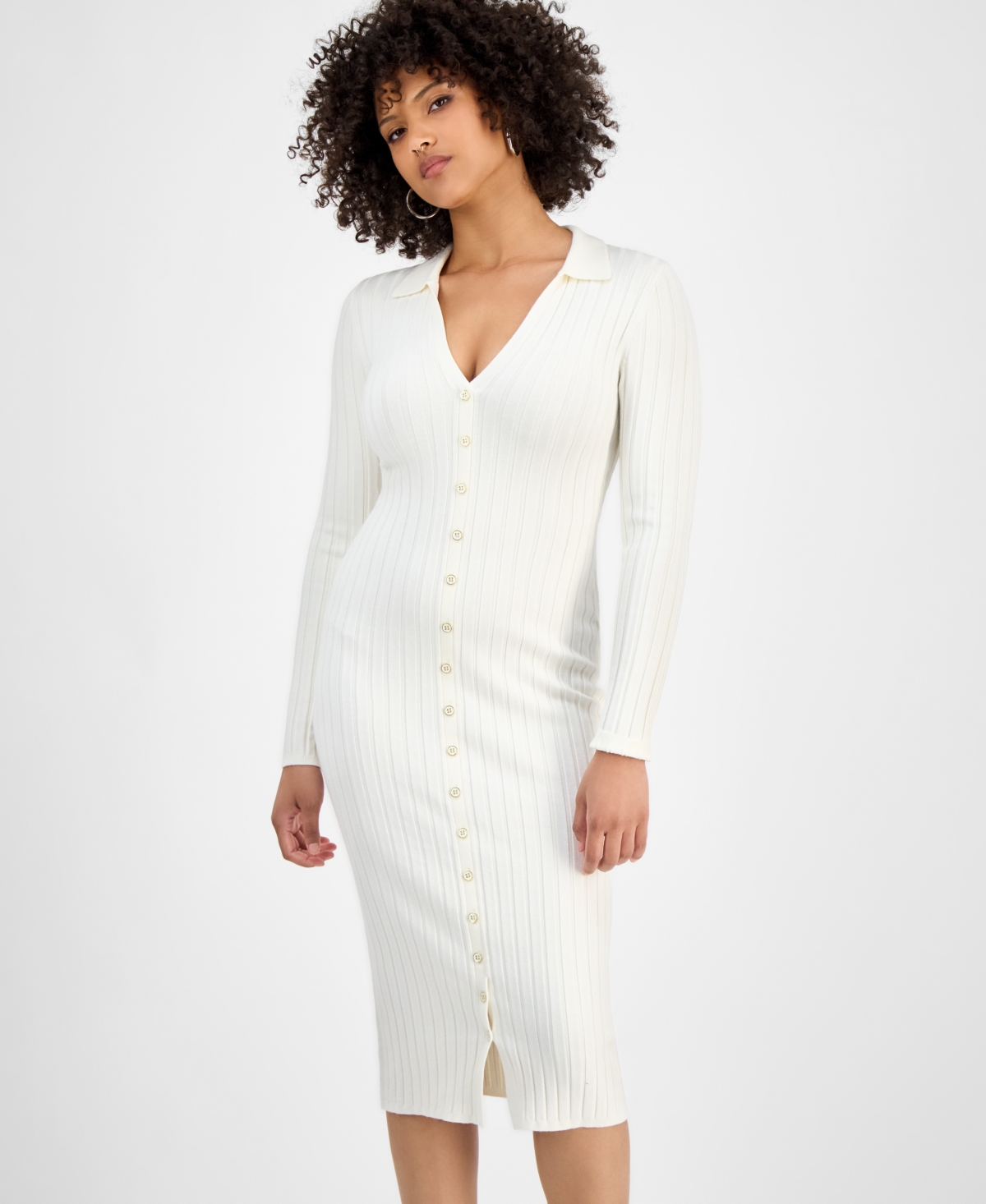 Guess Women's Miranda Long-sleeve Sweater Dress In White