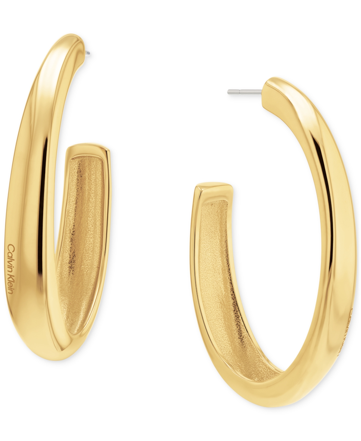 Medium Modern Purity C-Hoop Earrings, 1.97" - Gold