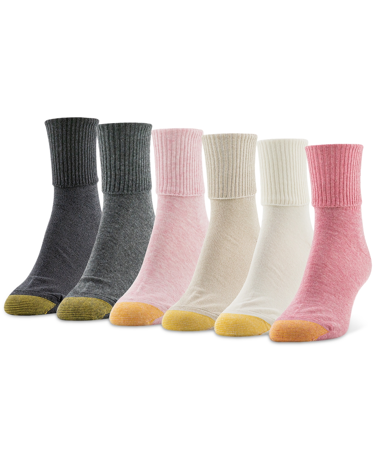 Gold Toe Women's 6-Pack Casual Turn Cuff Socks
