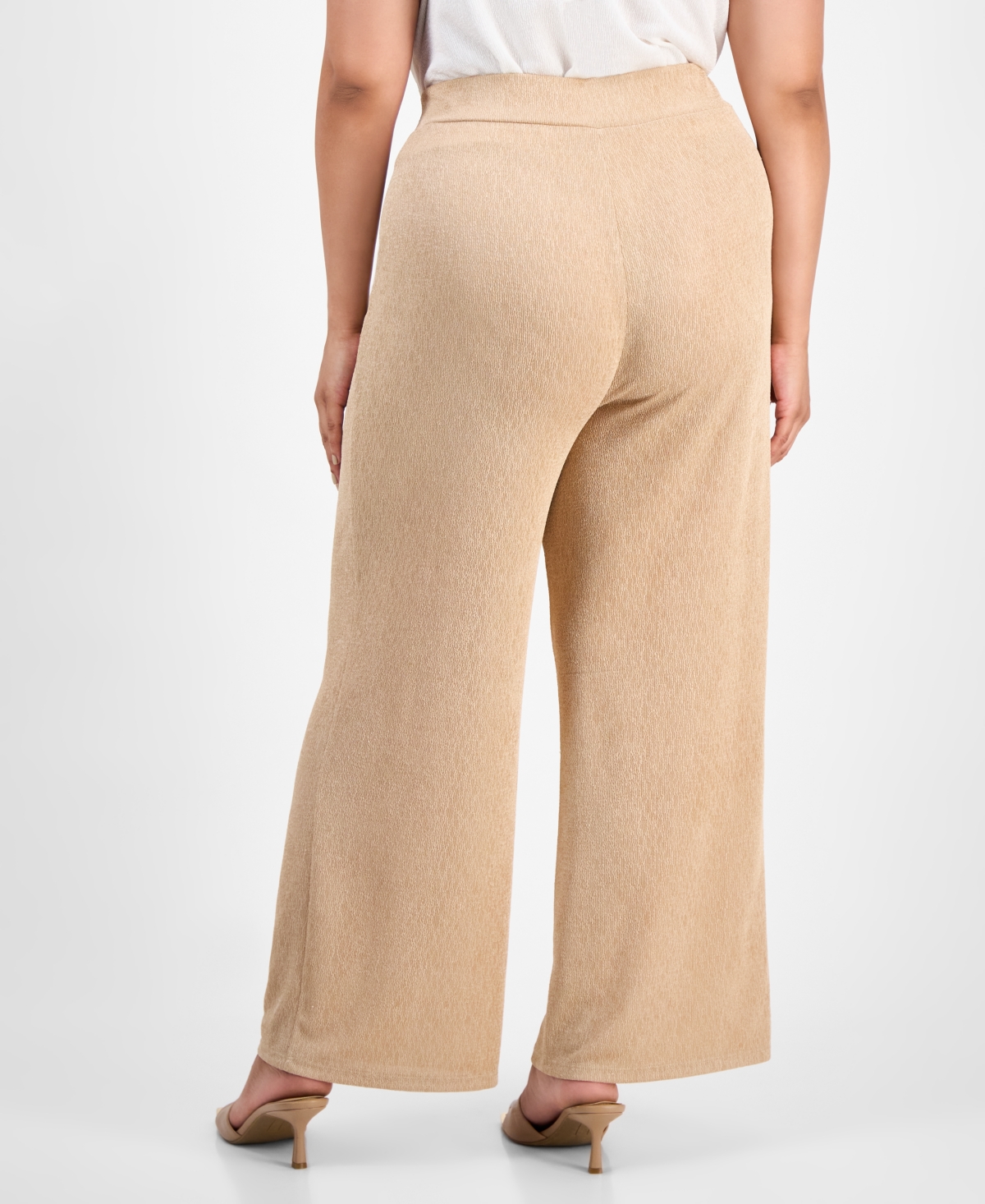 Kasper Plus Size Pull-on Wide-leg Pants In Multi