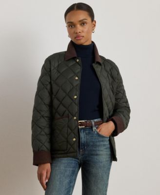 Lauren Ralph Lauren - Women's Corduroy-Collar Diamond Quilted Jacket