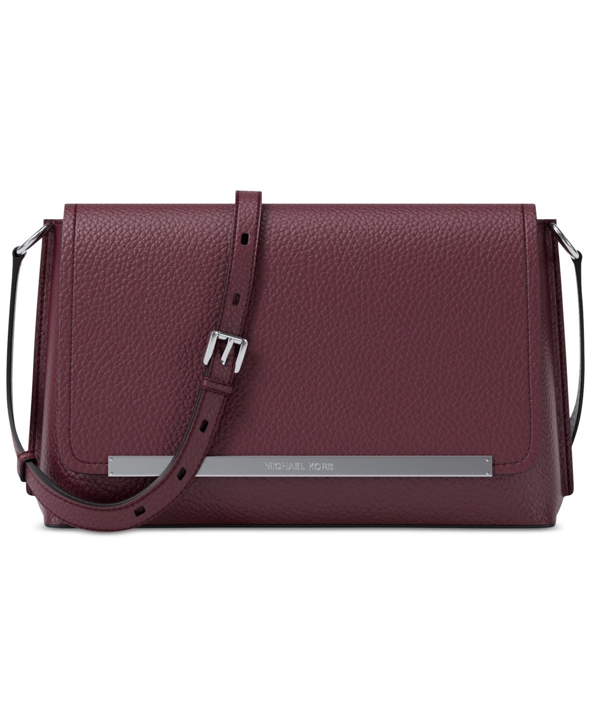 Michael Kors Evelyn Medium Flap Crossbody Bag In Burgundy