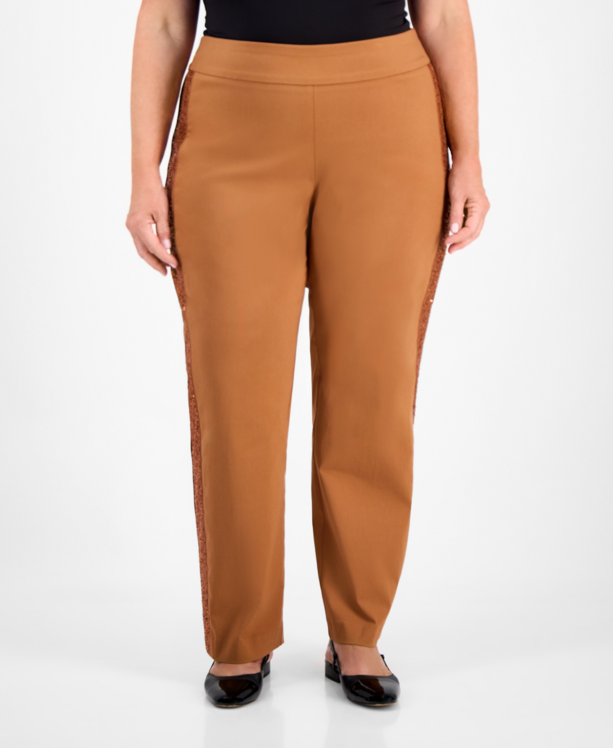 Jm Collection Plus Side-Sequin Cambridge Pants, Macy's Exclusive