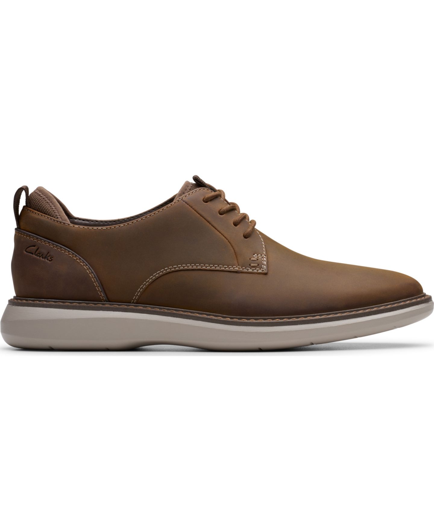 Мужское платье Clarks Collection Brantin Plain Toe Dress Casual Shoes, цвет: Кожаный — фото 3