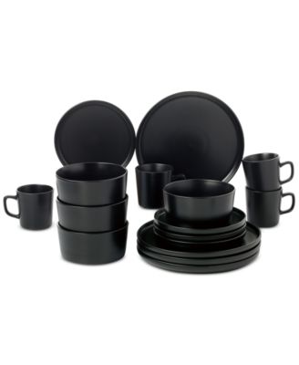 Black 16-Pc. Dinnerware Set, Service for 4