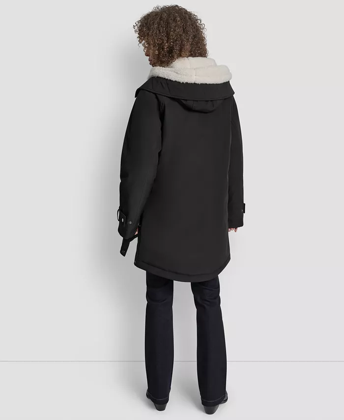 Women's Faux-Fur-Lined Hooded Softshell Coat - thumbnail 2