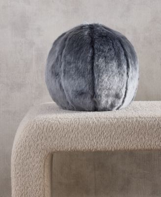 Lynx Faux Fur Decorative Pillow, 10" Round