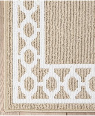Christine Trellis Border Tufted Runner Rug, 30" x 144"
