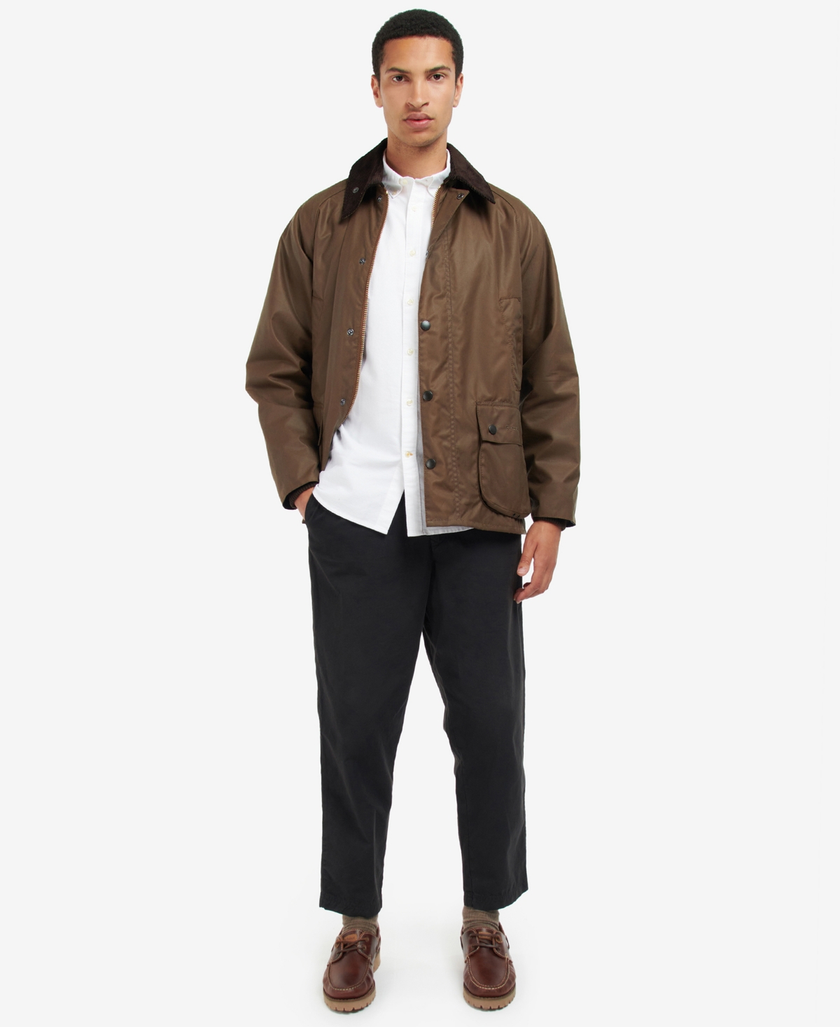 Barbour Waxed Cotton Rain Jacket In Brown