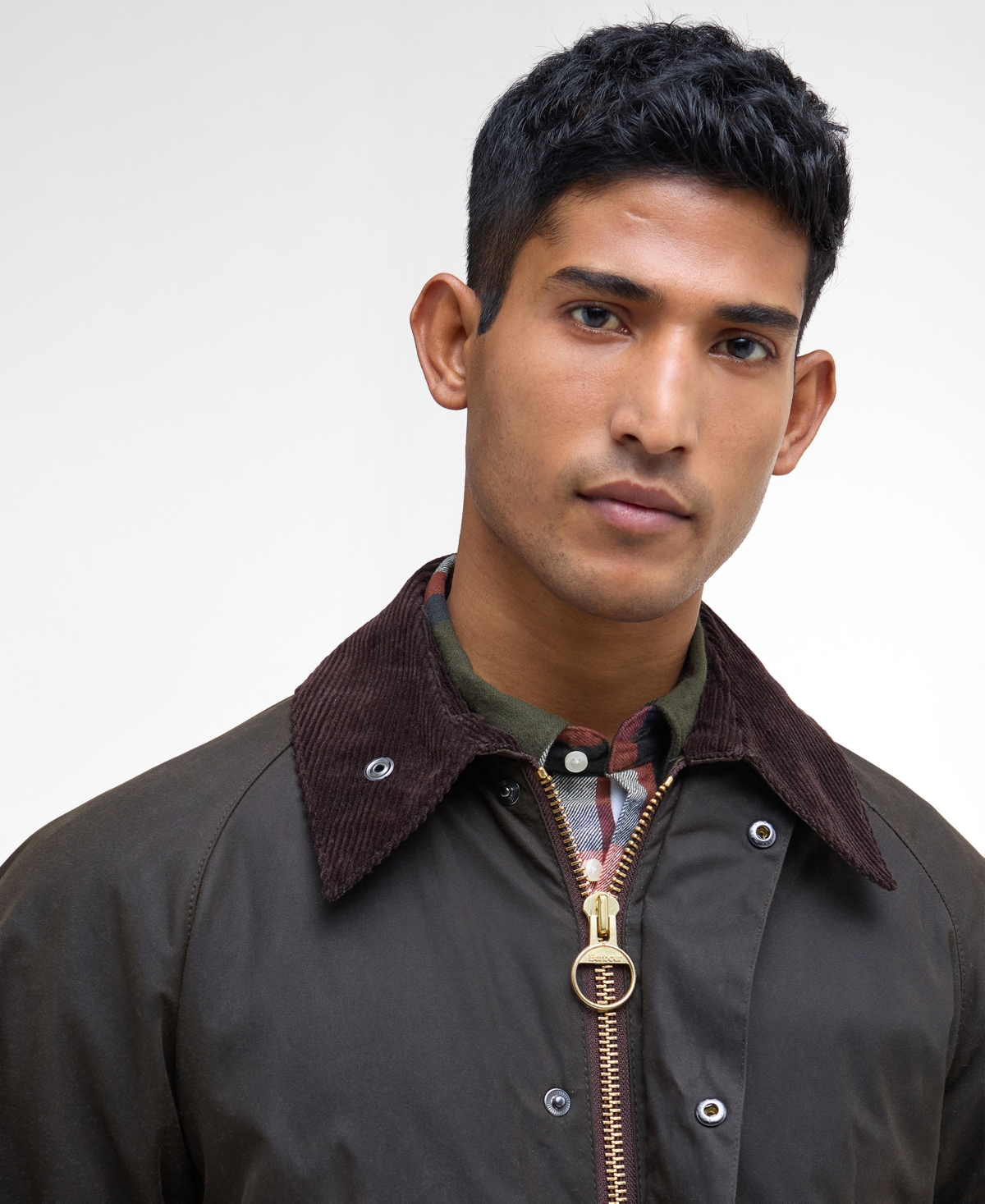 Barbour Brown Waxed Cotton Ashby Jacket In Green