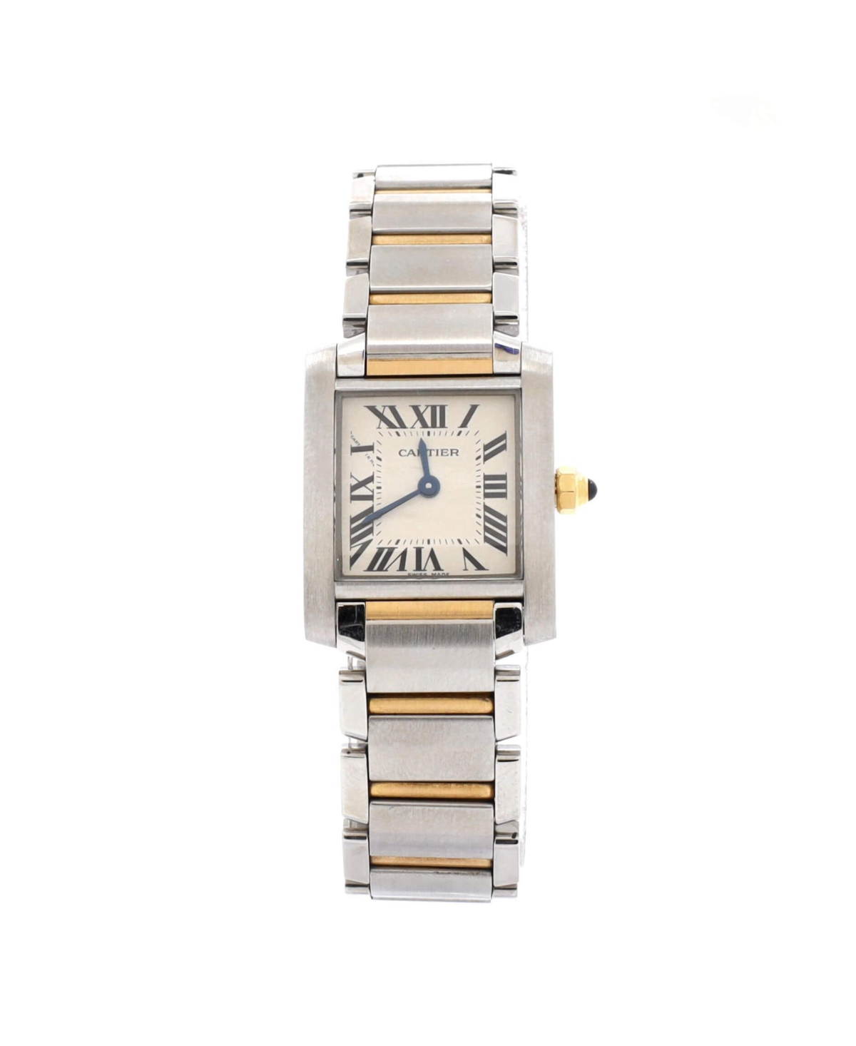 Tank Francaise Quartz Watch in Stainless Steel and Gold 20mm - Dial color: natural