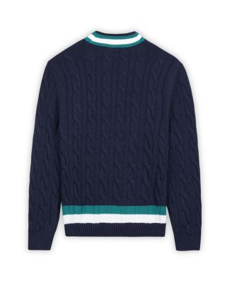 Men's Cotton Cable Knit Cricket Sweater