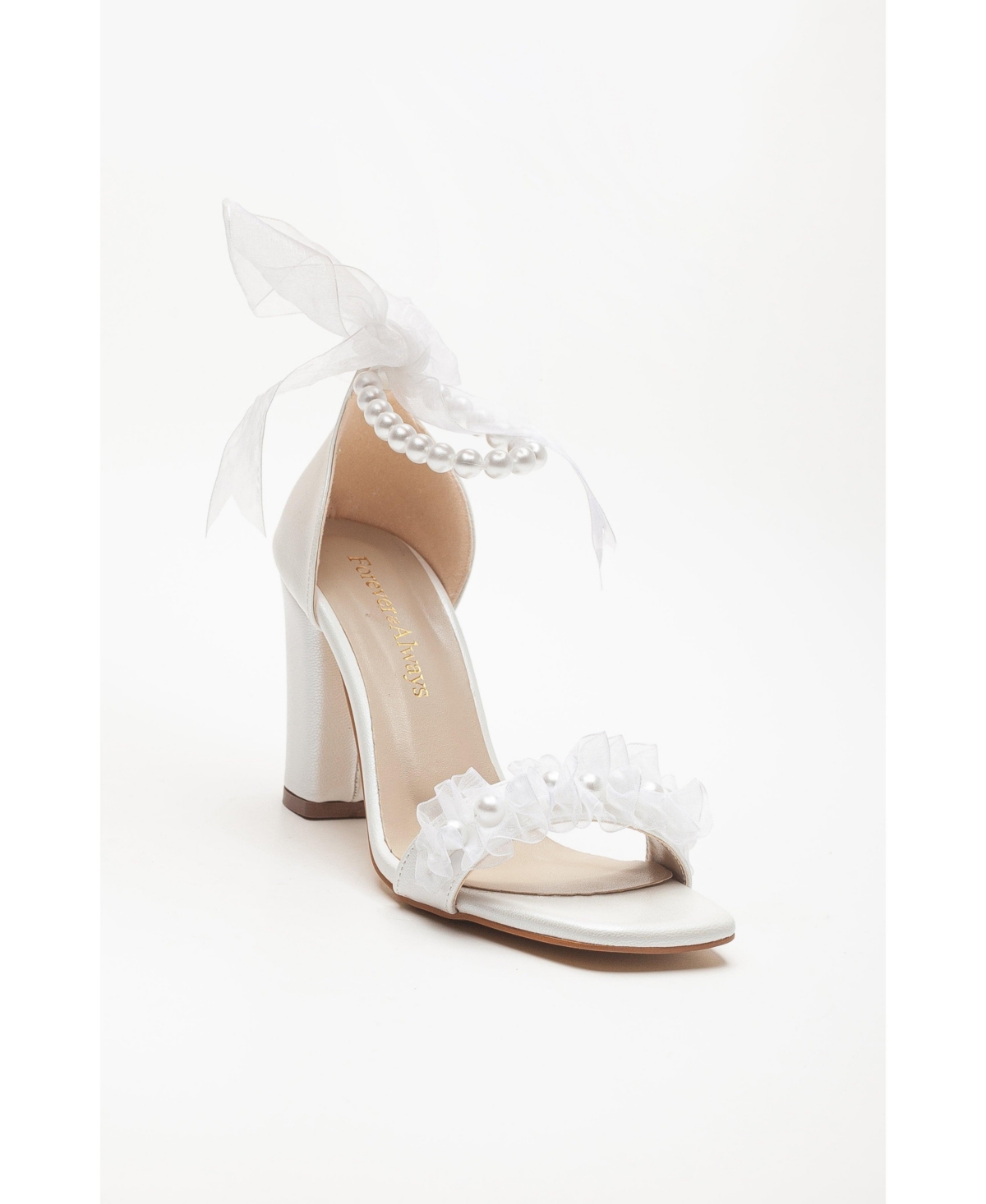 Krystal Lace Bridal Sandals with Pearls (Women) - Ivory