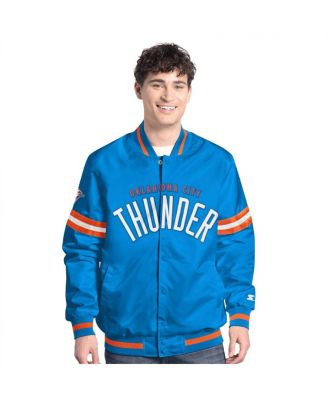 Starter - Men's Blue/Orange Oklahoma City Thunder Scout Full snap Varsity Jacket