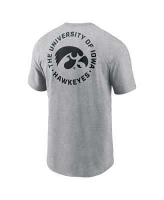 Men's Heather Gray Iowa Hawkeyes Campus 2-Hit T-Shirt